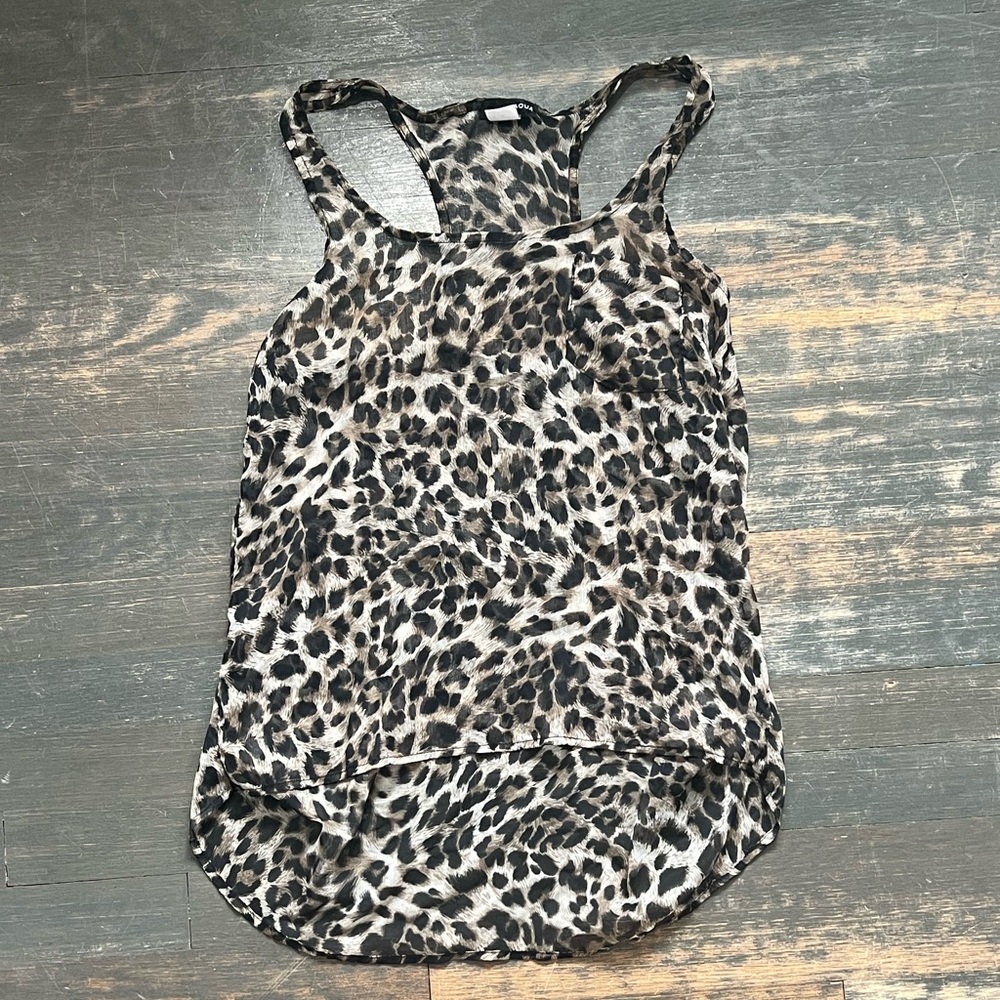 Aqua sheer leopard top